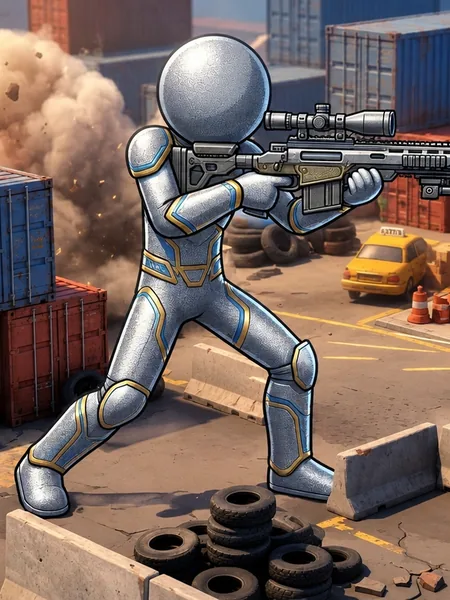 Stick Man Siege - free online 3d top-down shooter game